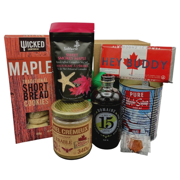 A gift box jam packed with Canadian-made Maple products. Perfect for group gifts or for the holiday season.